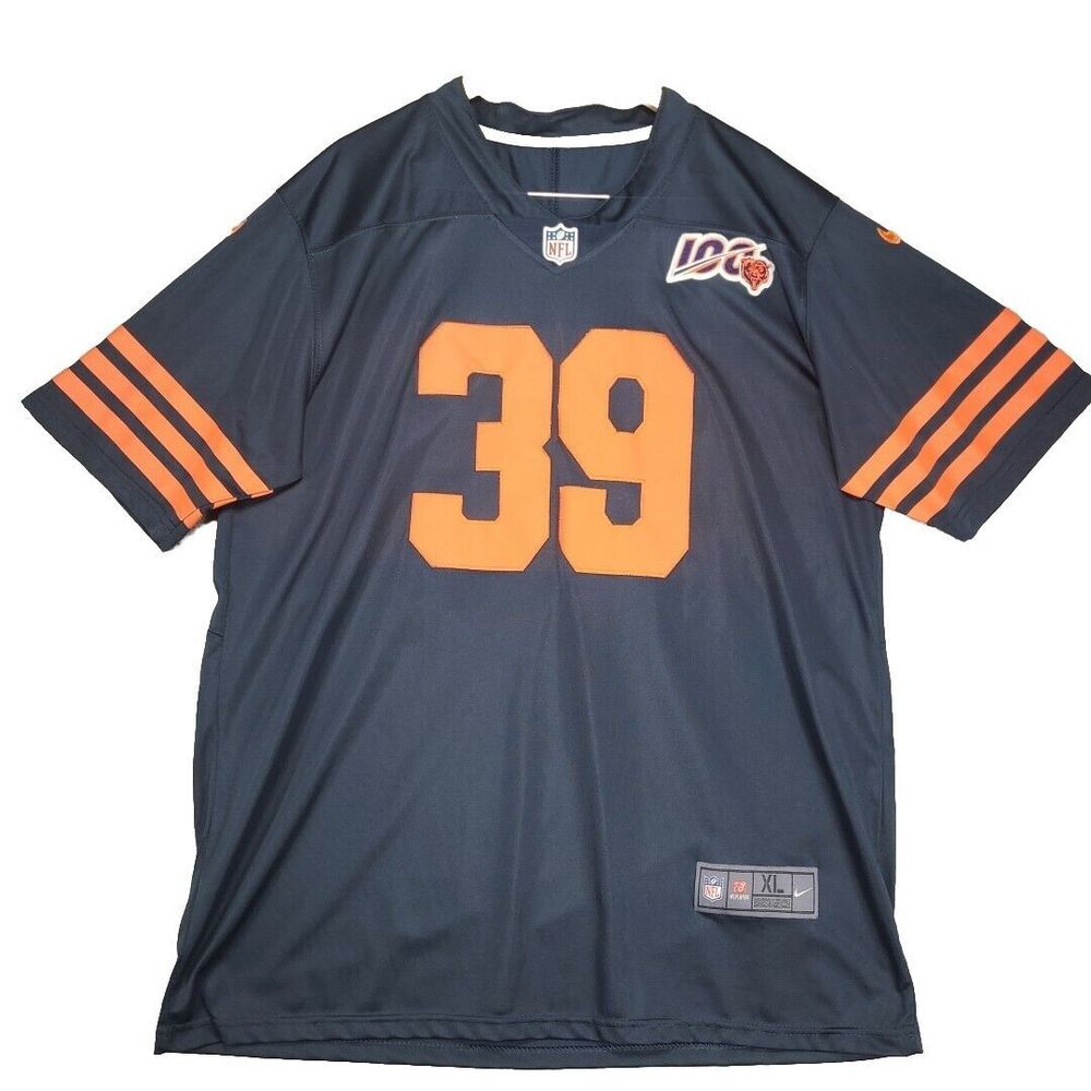 Eddie Jackson #39 Chicago Bears NFL Jersey Mens XL Nike‎ On Field 100 Years Blue